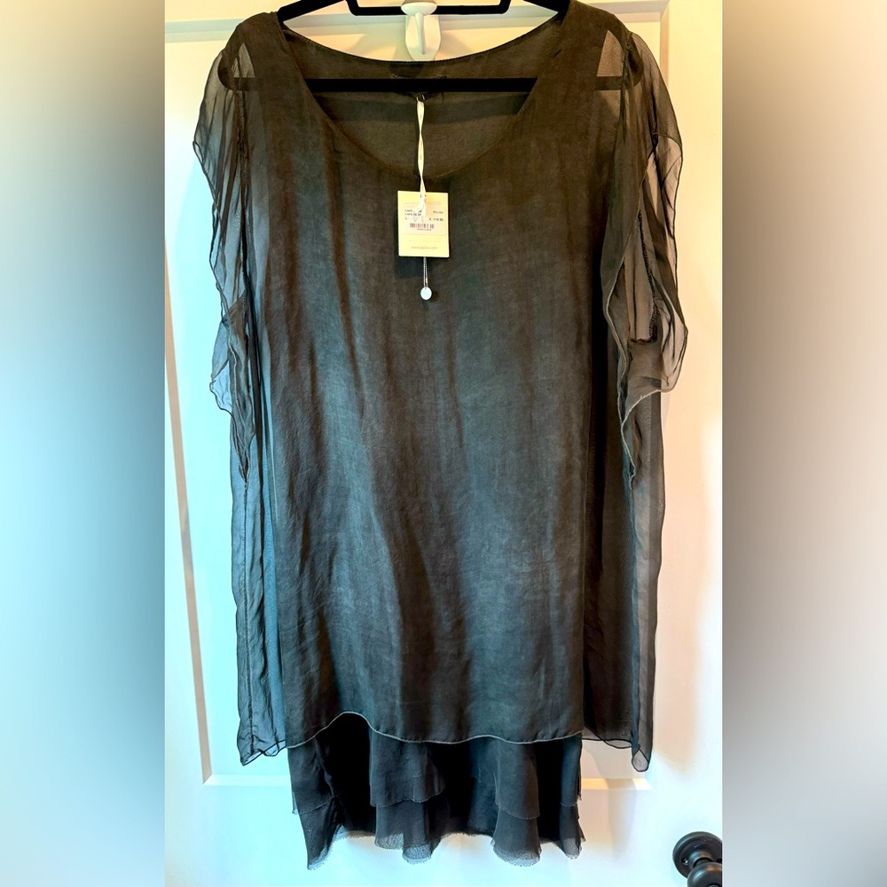 European Sheer Layered Cocktail Dress